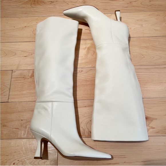 MARC FISHER Hallie White Boots Over the Knee Boots High Leather 7.5 - Picture 8 of 14